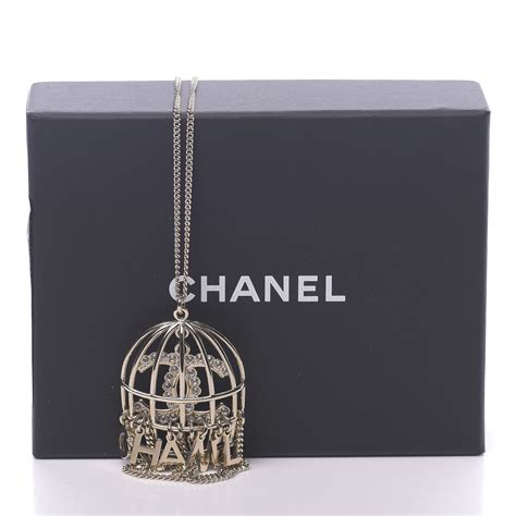 chanel bird cage necklace